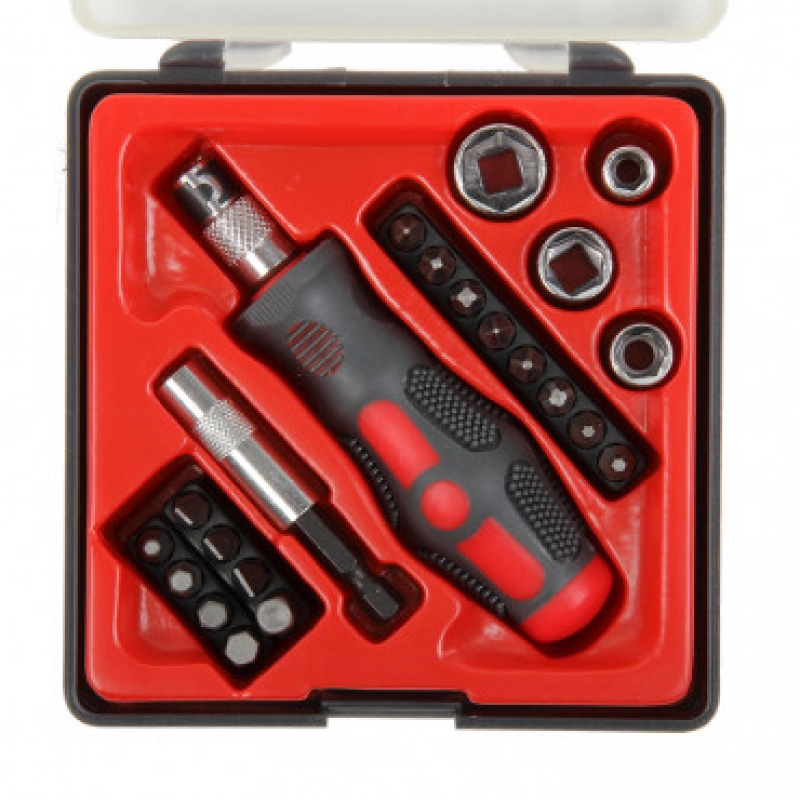 PROLINE Set varfuri si tubulare cu surubelnita 22 piese 10022.43688                                                                                                                                     