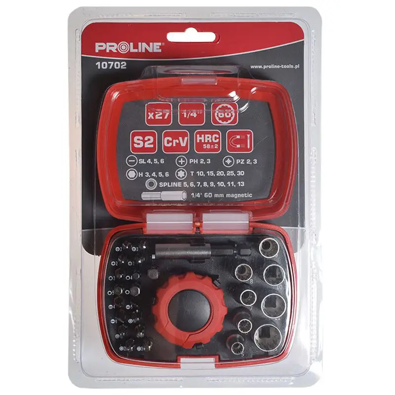 Set varfuri si tubulare Proline ,27 piese ,cu surubelnita clichet  10702.43692                                                                                                                          