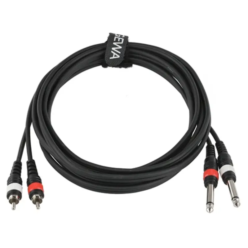 Cablu 2xJK6.3-2xRca 3m tata/mono-tata Gewa Basic Line 190215 35587                                                                                                                                      