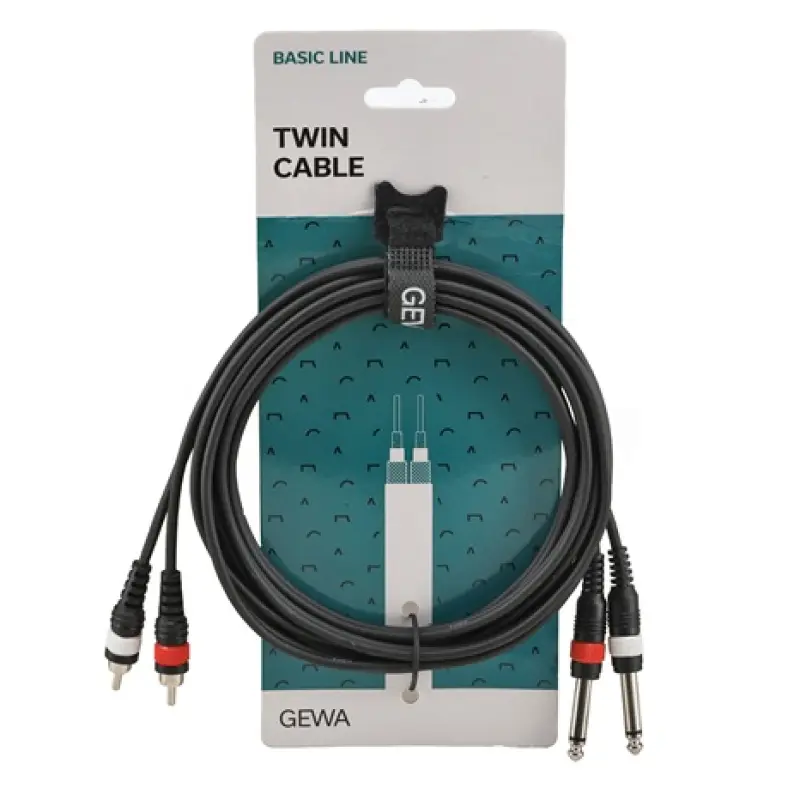 Cablu 2xJK6.3-2xRca 3m tata/mono-tata Gewa Basic Line 190215 35587                                                                                                                                      