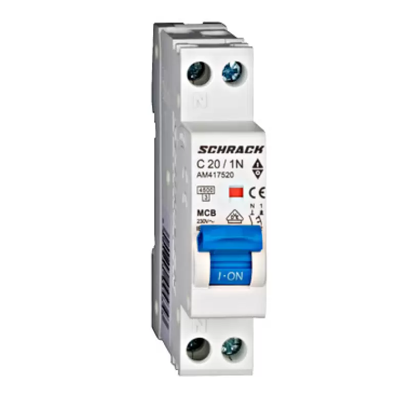 Siguranta Automata Schrack AM417520 C20A,1P+N,4.5kA 1modul * 47158                                                                                                                                      