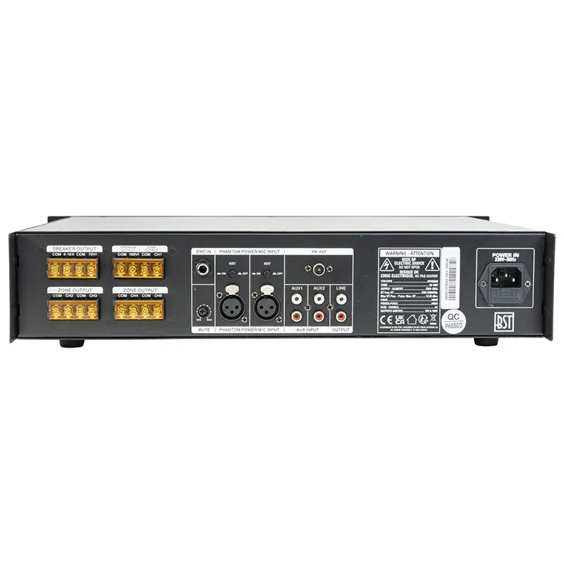 Mixer PA Amplificat 100v,240v 5 zone cu Usb.Bluetooth,Sd,FM 48479                                                                                            