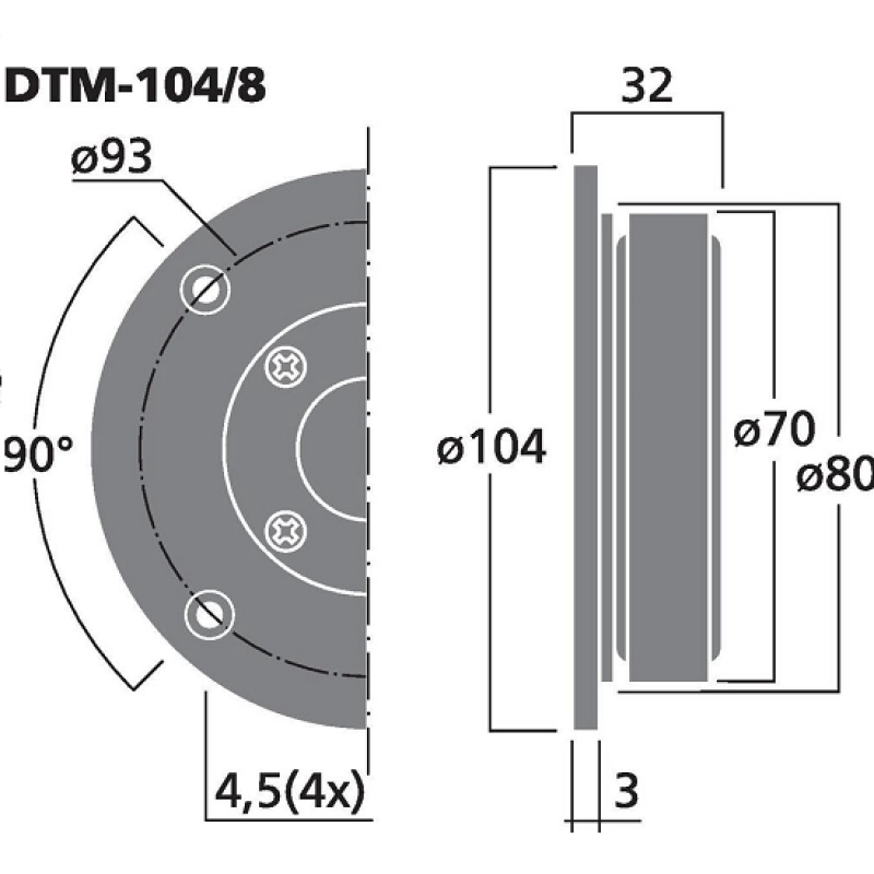 DTM-104/8 difuzor twiter 45w/8ohm 36105