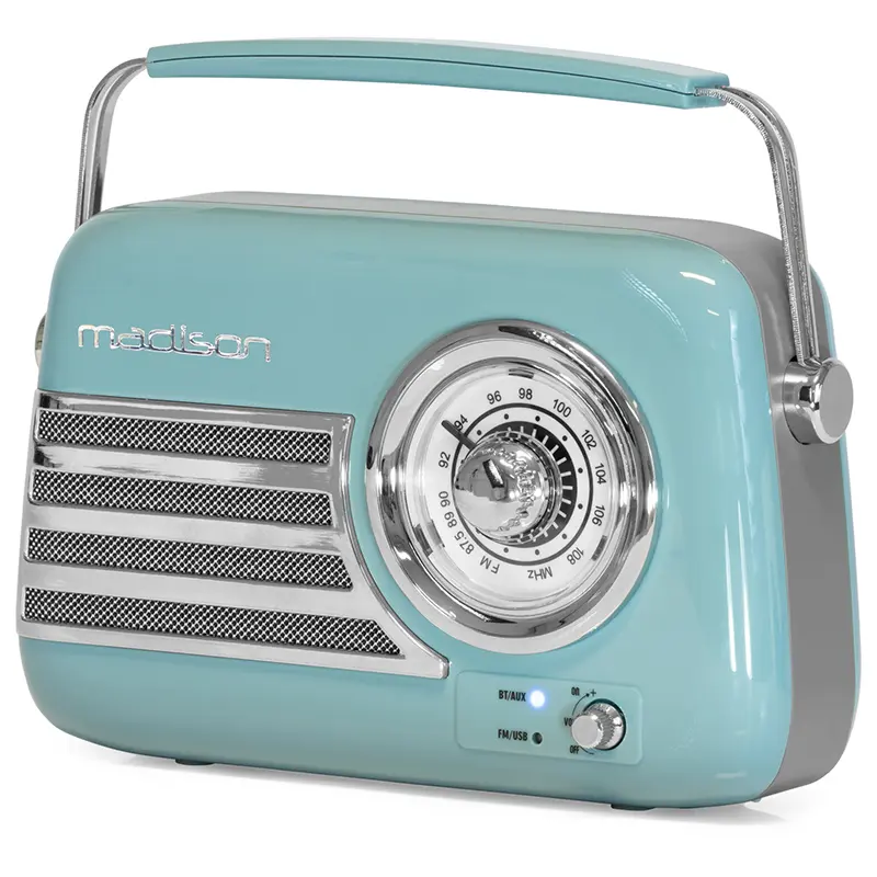 Radio FM portabil Nostalgia cu Bluetooth/aux  FREESOUND40 albastru 47639                                                                                                                                