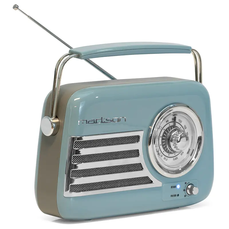 Radio FM portabil Nostalgia cu Bluetooth/aux  FREESOUND40 albastru 47639                                                                                                                                