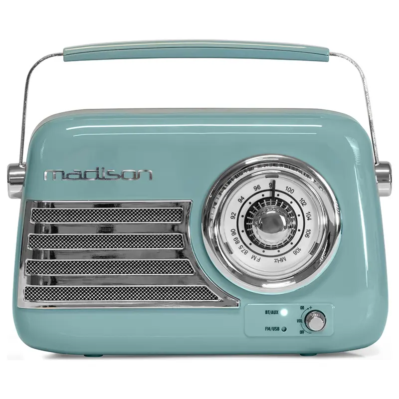 Radio FM portabil Nostalgia cu Bluetooth/aux  FREESOUND40 albastru 47639                                                                                                                                