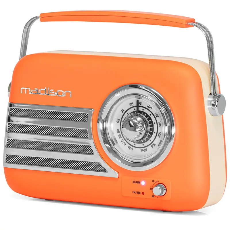 Radio FM portabil Nostalgia cu Bluetooth/aux FREESOUND40 portocaliu  41015                                                                                                                              