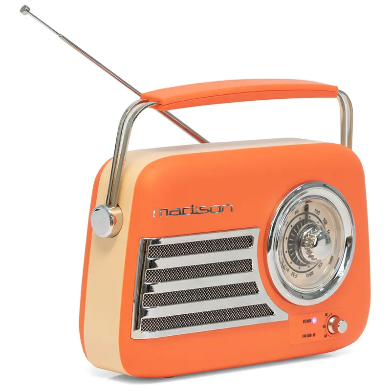Radio FM portabil Nostalgia cu Bluetooth/aux FREESOUND40 portocaliu  41015                                                                                                                              