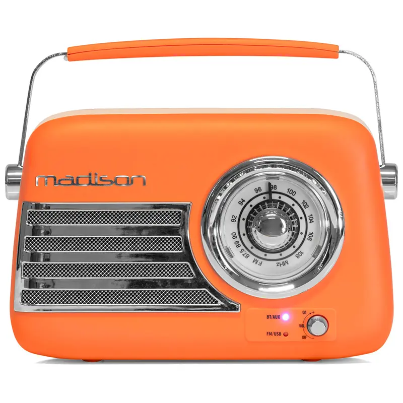Radio FM portabil Nostalgia cu Bluetooth/aux FREESOUND40 portocaliu  41015                                                                                                                              