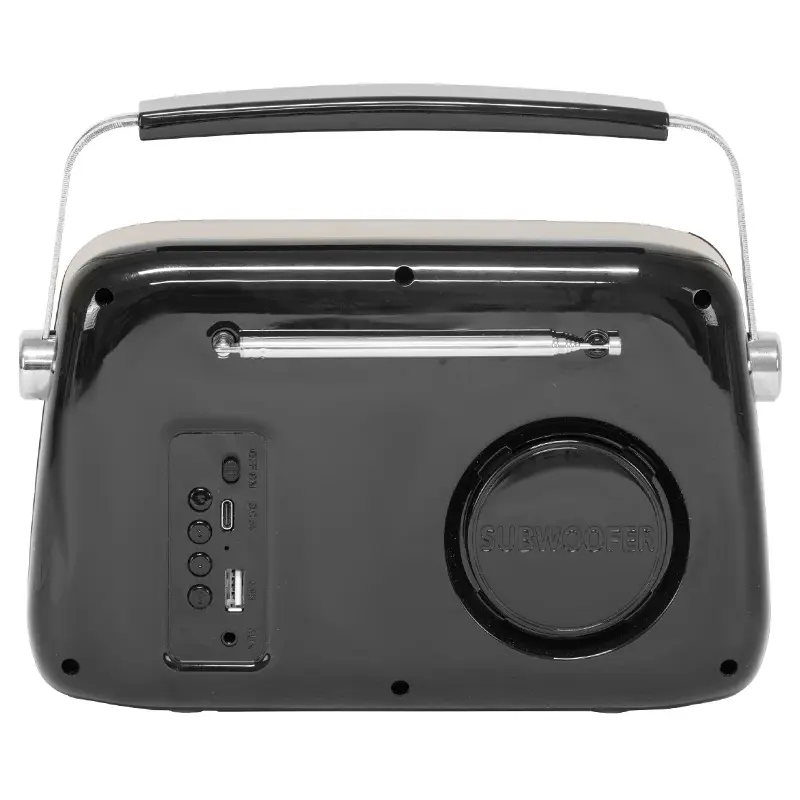 Radio FM portabil 15w Nostalgia cu Bluetooth/aux ,Freesound-vr40,negru  47637                                                                                                                           