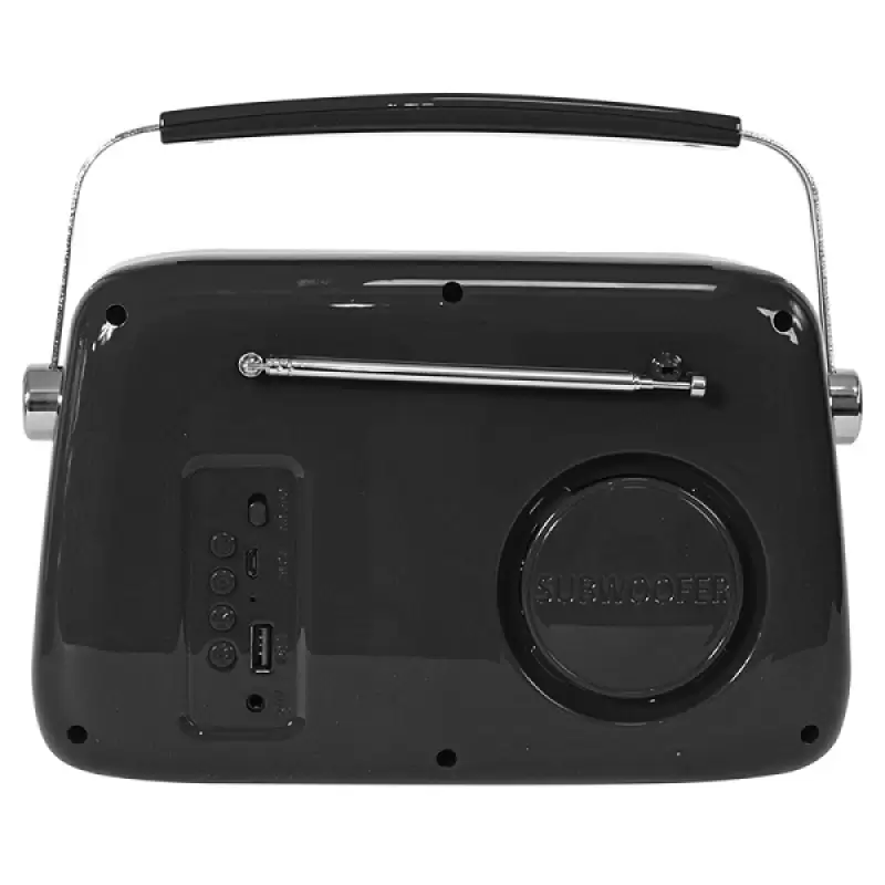 Radio FM Portabil Nostalgia 15w cu Bluetooth/aux negru  * 47635                                                                                                                                         