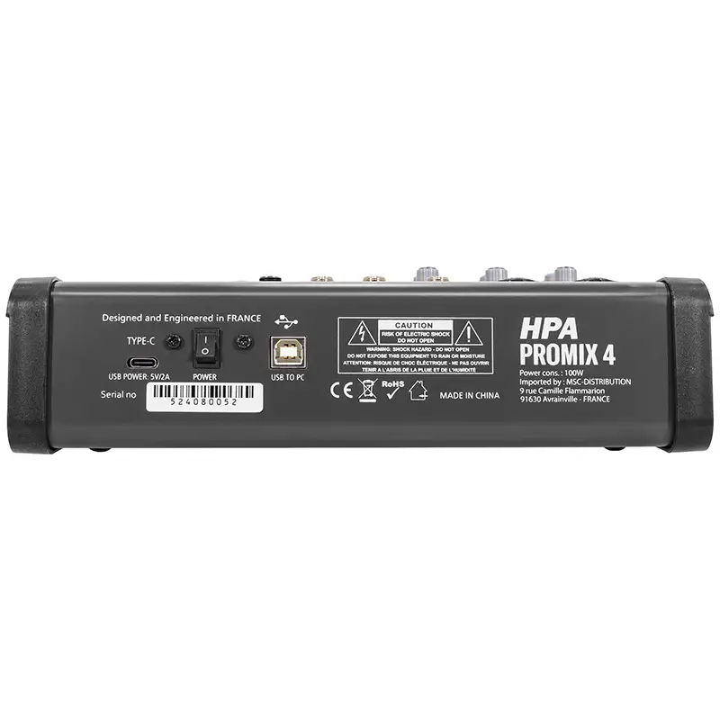 MIXER DIGITAL 4 CANALE 48V BT/USB/SD