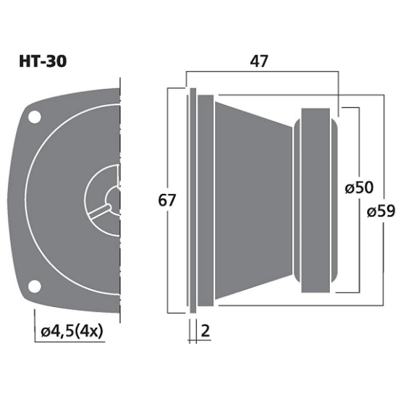 HT-30 difuzor tweeter 50wrms/8ohm  44731