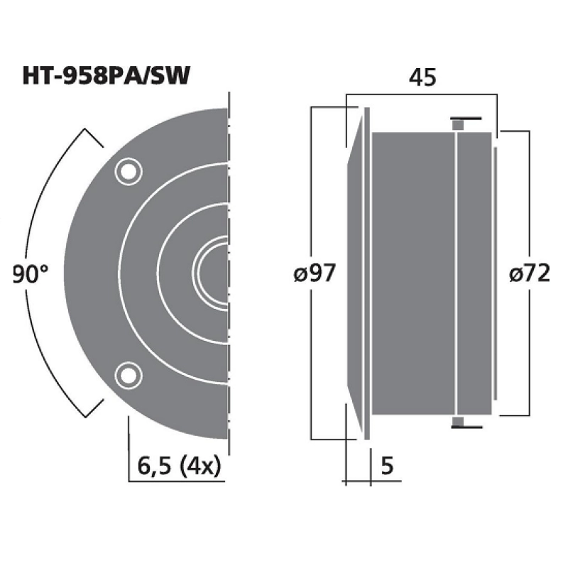 HT-958/95PA  difuzor twiter 30w/8ohm 35084