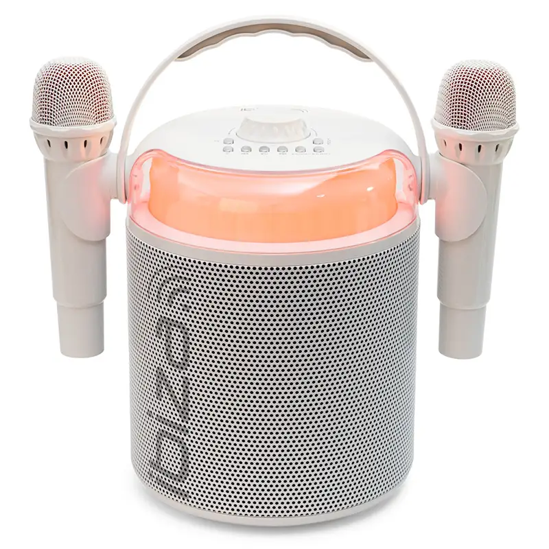 Boxa karaoke cu 2 microfoane wireless , BT/USB/MSD/AUX , KARAHOME-WH