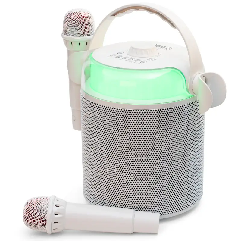 Boxa karaoke cu 2 microfoane wireless , BT/USB/MSD/AUX , KARAHOME-WH