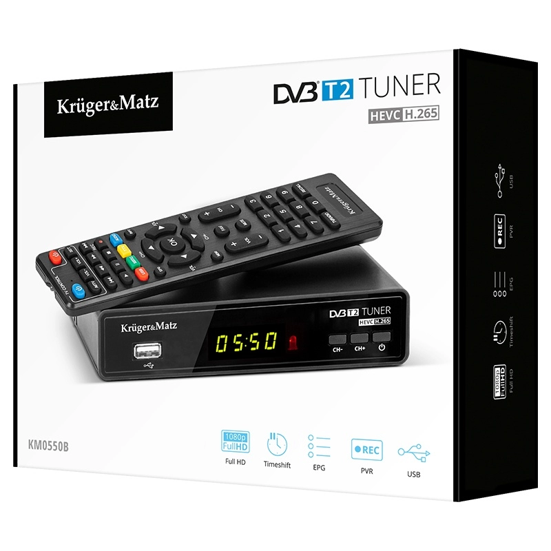 Tuner Digital Terestru  DVB T2 KM KM0550D 44809                                                                                                                                                         
