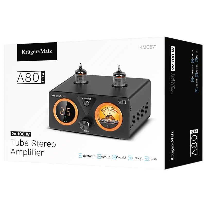 Amplificator stereo cu lampi 6K4  2X100W A60 KRUGER&MATZ KM0570