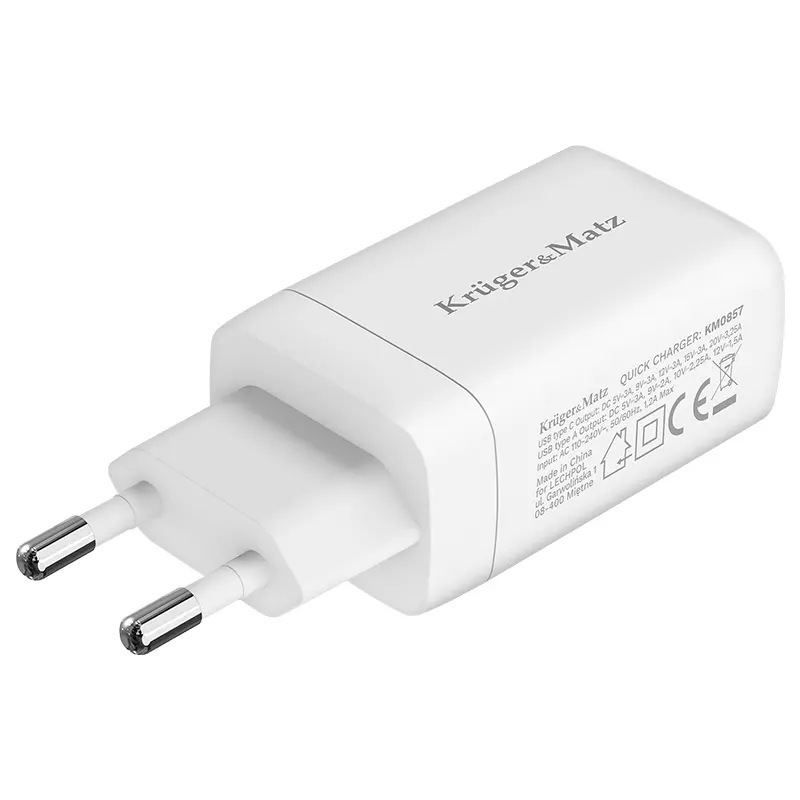 Incarcator retea Usb + UsbC  65w km0857 36909                                                                                                                                                           