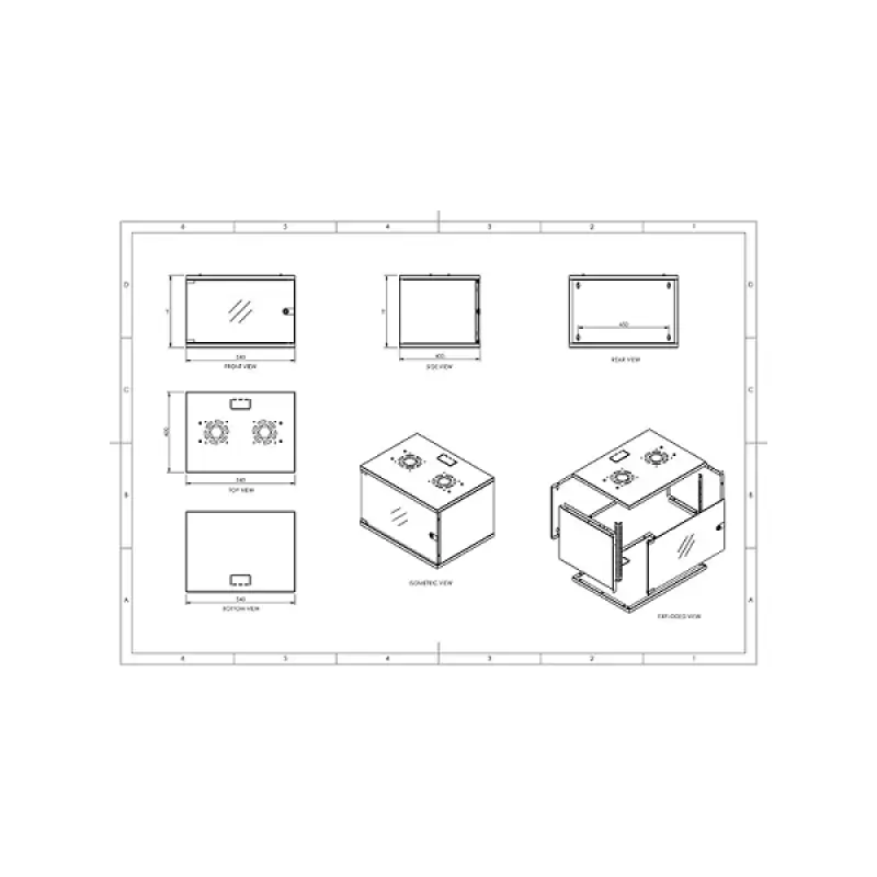 Rack 4U 19" DEKRO de perete 540x400x235 Gri kom544004.47537
