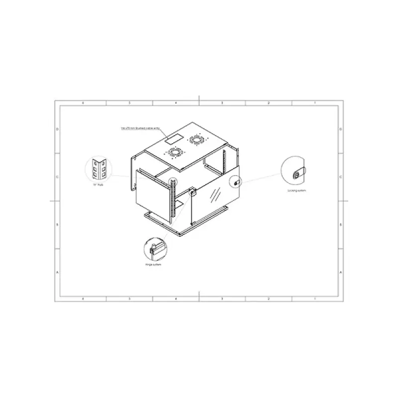 Rack 4U 19" DEKRO de perete 540x400x235 Gri kom544004.47537