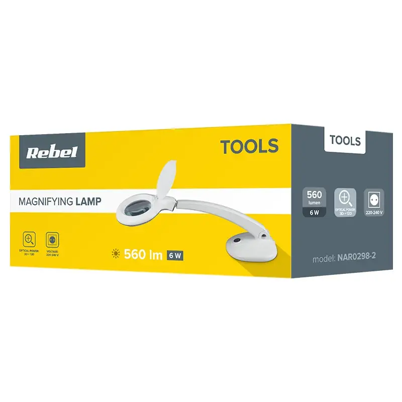Lampa cu lupa 3 x 12 dioctrii 6W Rebel NAR0298-2 48925                                                                                                                                                  