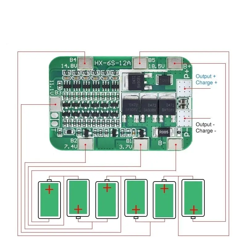 Protectie BMS pentru incarcare 6 acc li-ion 18650 okyn330-7 39977                                                                                                                                       