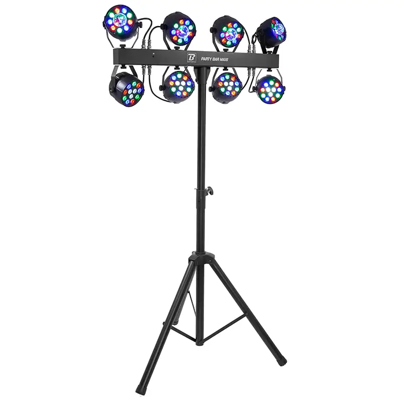 Set 8 PAR-uri 12X1W RGBW + trepied si huse transport PARTYBARMAXI