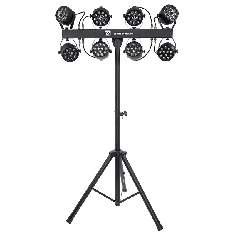 Set 8 PAR-uri 12X1W RGBW + trepied si huse transport PARTYBARMAXI