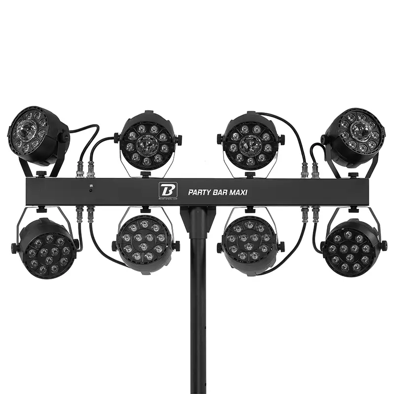 Set 8 PAR-uri 12X1W RGBW + trepied si huse transport PARTYBARMAXI