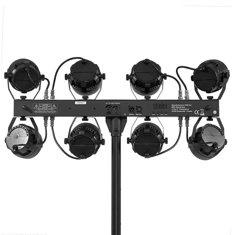 Set 8 PAR-uri 12X1W RGBW + trepied si huse transport PARTYBARMAXI
