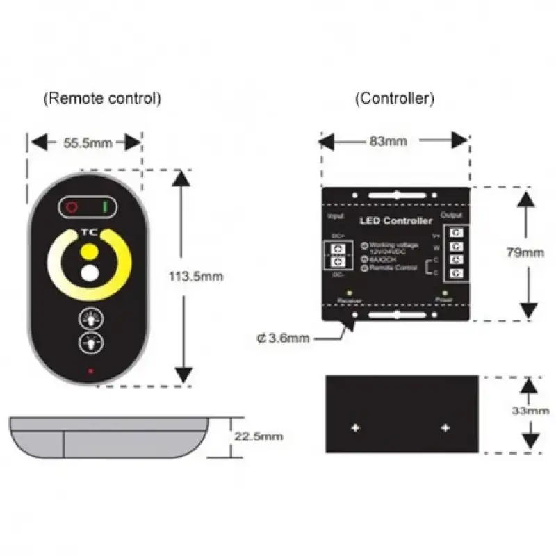 Dimmer Touch Led monocolor 12-24v pro-18A071.47796                                                                                                                                                      