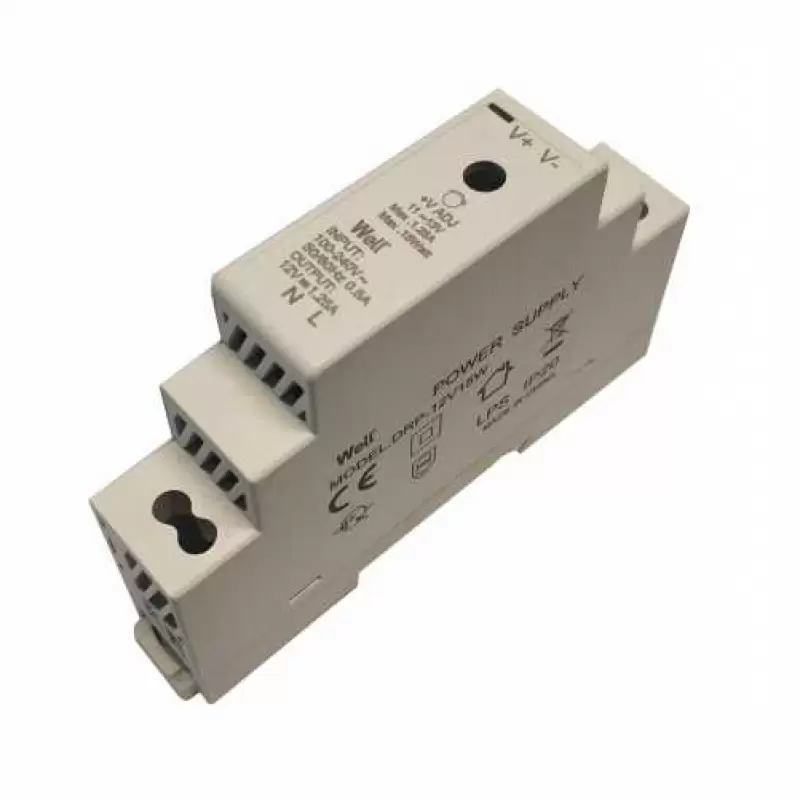 Sursa alimentare 12v/1.25a prindere pe sina DIN PSUP-DRP-12V15W  47003                                                                                                                                  