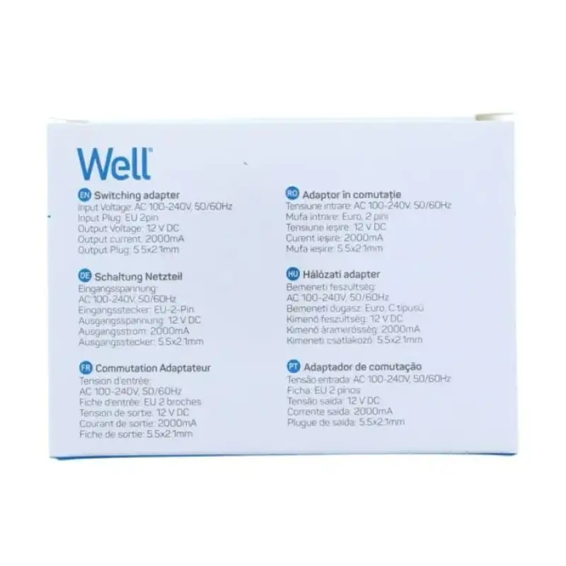 Alimentator 12V/2A mufa 5.5x2.5x10mm PSUP-SSP-12V2000MA  36554                                                                                                                                          