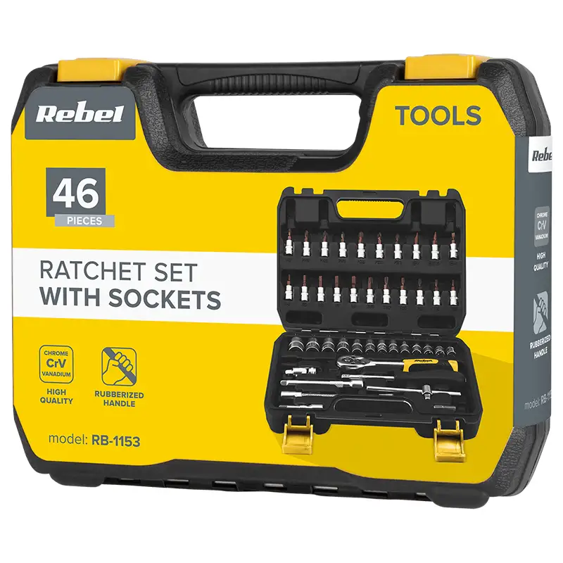 Trusa scule CR-V 46 piese Rebel RB-1153 49032