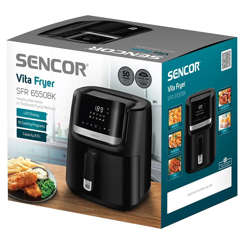 Friteuza Digital Airfryer 6.5L 1600W Sencor S-SFR6550BK