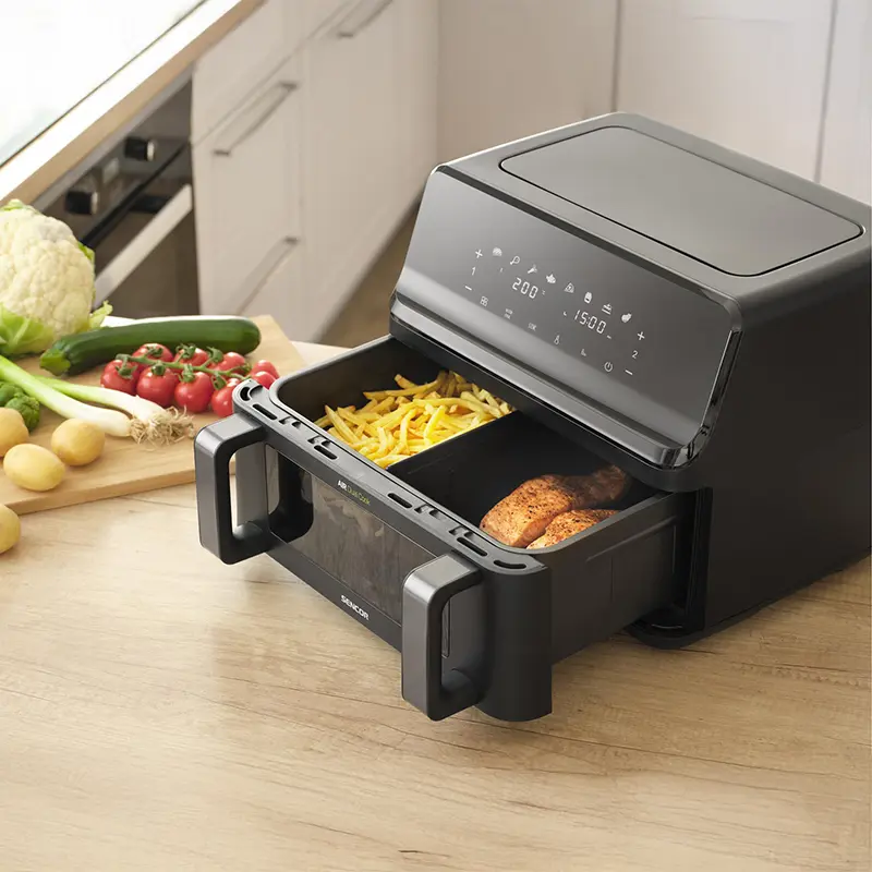 Friteuza dubla Digital Airfryer 2X4.5 L 2700W Sencor S-SFR9650BK