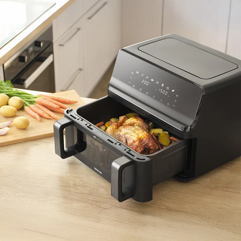 Friteuza dubla Digital Airfryer 2X4.5 L 2700W Sencor S-SFR9650BK