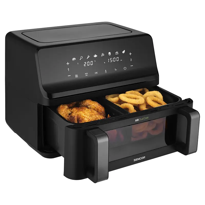 Friteuza dubla Digital Airfryer 2X4.5 L 2700W Sencor S-SFR9650BK