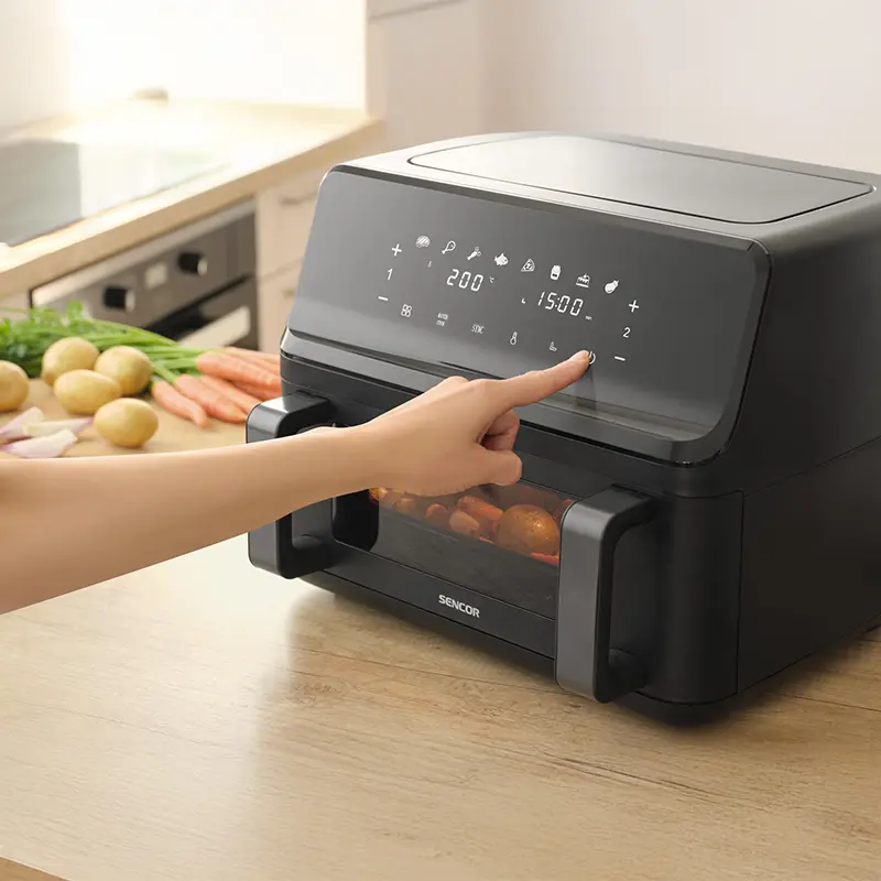 Friteuza dubla Digital Airfryer 2X4.5 L 2700W Sencor S-SFR9650BK