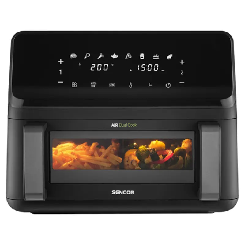 Friteuza dubla Digital Airfryer 2X4.5 L 2700W Sencor S-SFR9650BK