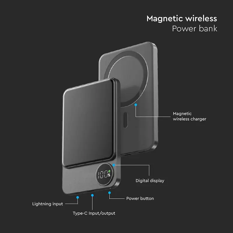 Power Bank Ultra Slim 5000mAh wireless Fast Charging sku-7850 39303                                                                                                                                     