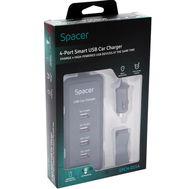 SPCH-011A incarcator auto usb x4 12-24v max 6.2a 45734