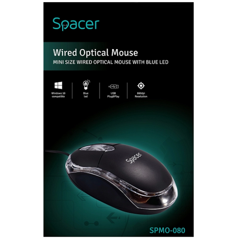 Mouse optic usb  cu fir SPMO-080  SPACER  46423                                                                                                                                                         