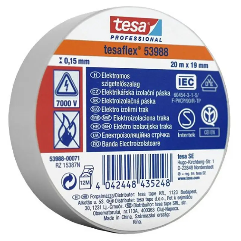 Banda izolatoare TESA T-53988-71 20ml x 19mm Alba 47978