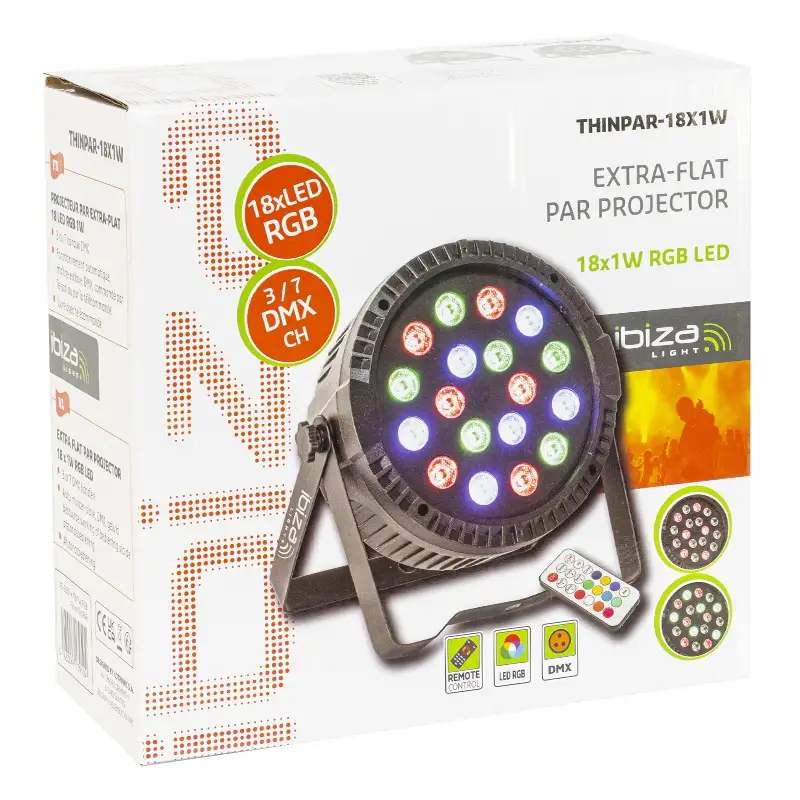 PAR LED RGB 18X1W LED-uri THINPAR-18X1W