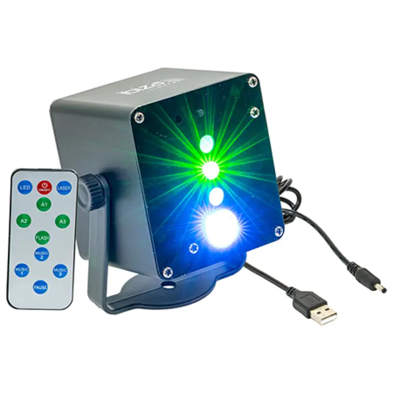 Mini laser 160MW + efect LED RGB 3W TINYLED-LASRG