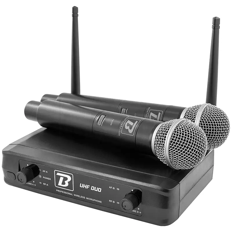 Set 2 Microfone UHF Wireles UHF DUO 663.5Mhz/682.2Mhz 46120                                                                                                                                             