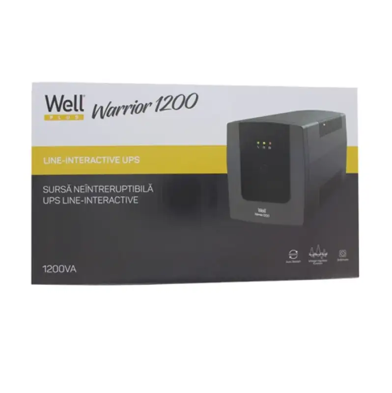 UPS line interactiv 1200VA/720W afisaj LCD well warrior ups-lint-warrior1200-wl 37500                                                                                                                   