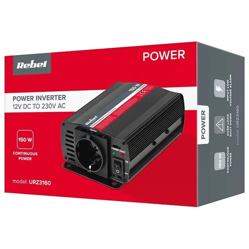 Invertor 12V 230V 150W REBEL URZ3160